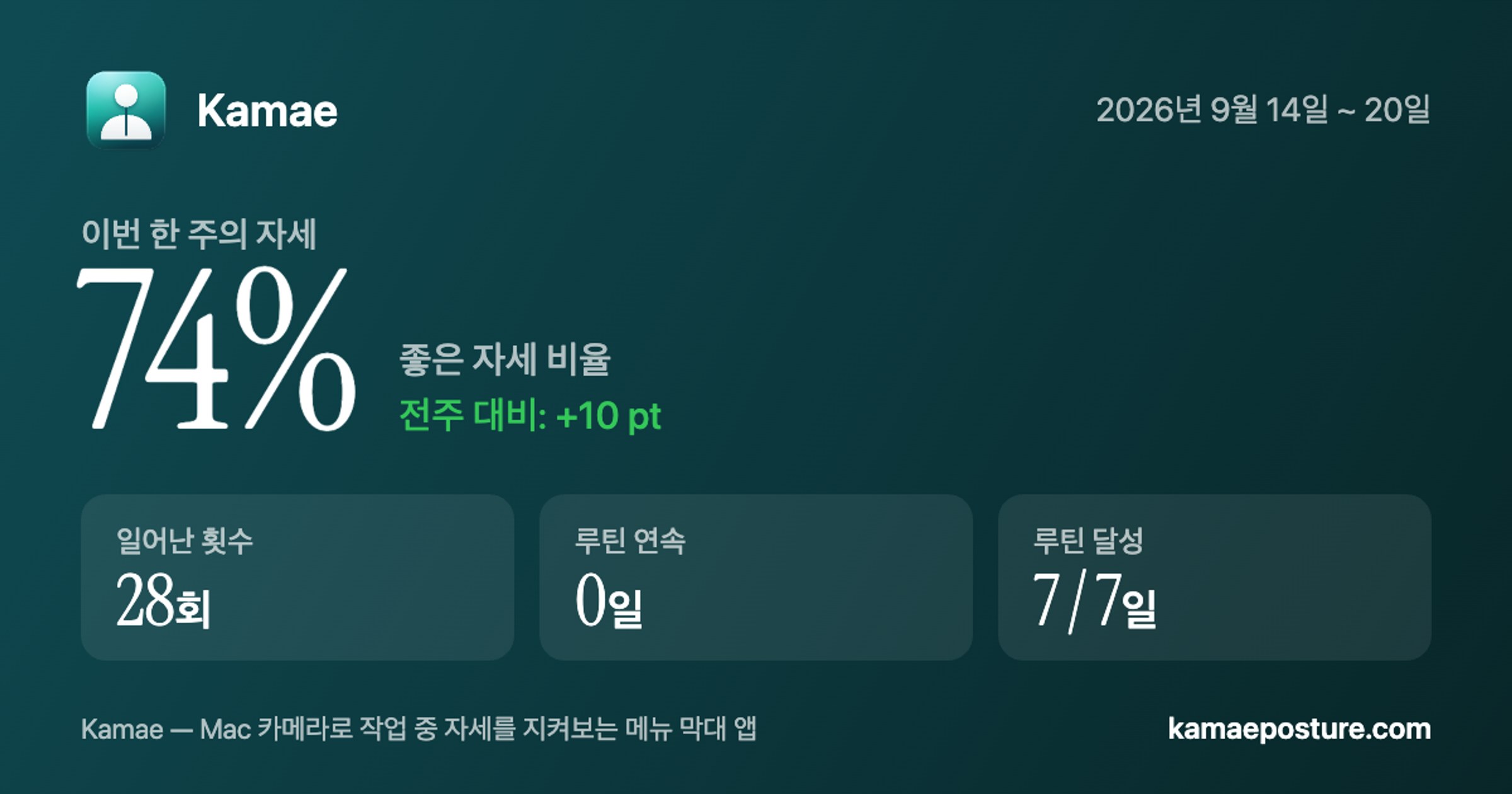 일주일 자세 카드